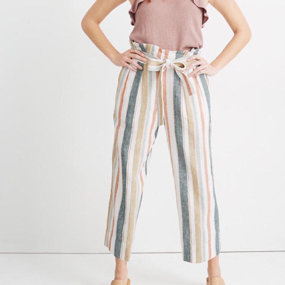 Madewell Tie-Waist Huston Pull-On Crop Pants‎